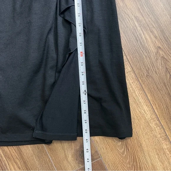 Talbots Black Wool Blend Dress Size 6 Faux Wrap Knee Length - Picture 10 of 13